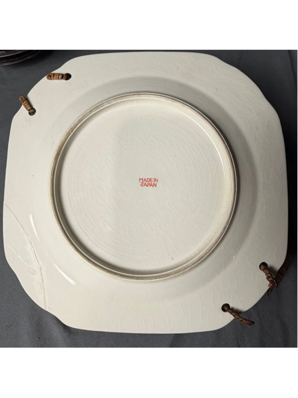 Japanese Moriage Dragonware Plate Set Basket 7 Pc Vintage Retro Serving Dishes